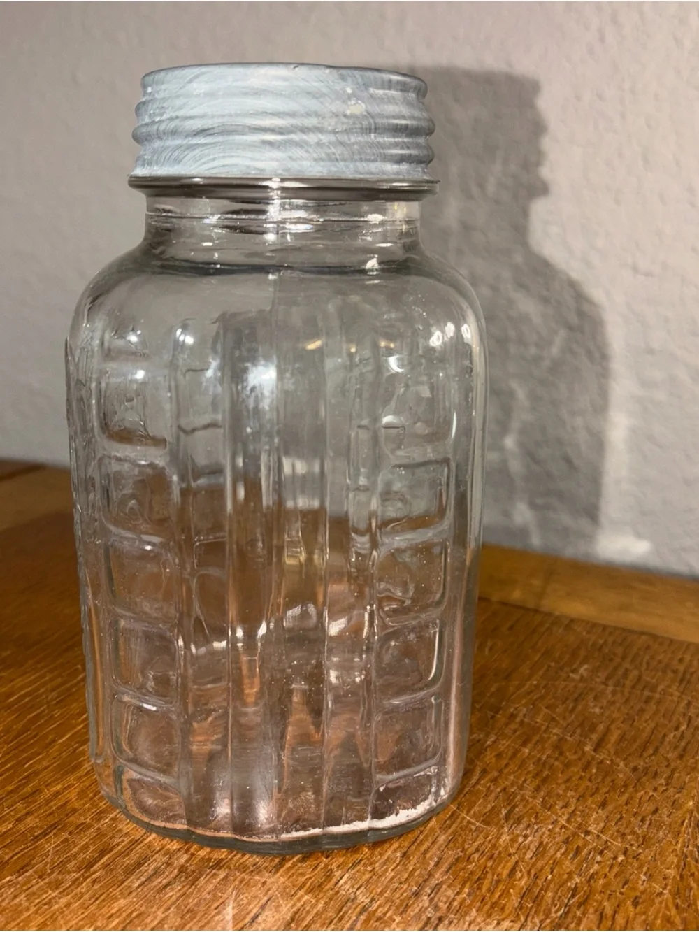 Vtg Sunshine Brand Glass Coffee Jar w/Zinc Lid Country Store Advertising